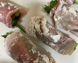 小松菜の豚肉巻き！味噌照り焼きダレ！作り方2写真