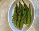 オクラの麺つゆおかかチーズ焼き♪作り方3写真