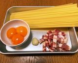 濃厚　本格カルボナーラ　生クリーム無し作り方1写真