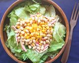 レタス、カニカマ、コーン大豆の栄養サラダ作り方3写真