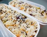 簡単!鮭とさつまいもの土鍋炊き込みご飯!作り方5写真