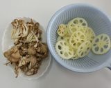 レンコンときのこのサクサクパン粉のせ作り方1写真