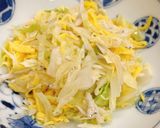 【病院】ちりめんときゃべつ炒め【朝食】作り方3写真
