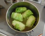 ロールキャベツ風♪自然薯包み蒸し煮作り方4写真