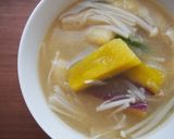 さつま芋とえのきの味噌汁♪食物繊維沢山作り方6写真