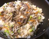 麺つゆで！牛肉とごぼうの混ぜご飯♫作り方7写真