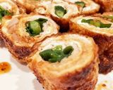 油揚げと豚肉のくるくる巻き♡作り方5写真
