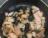 ベーコンガーリック塩昆布つけ蕎麦作り方3写真