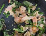 ベーコンガーリック塩昆布つけ蕎麦作り方4写真