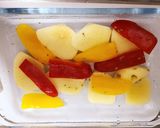江戸菜と鶏モモ肉とお野菜のオ−ブン焼き作り方1写真