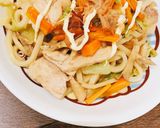 とり鶏醤油マヨ焼きうどん作り方4写真