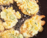オクラとコーン海老のかき揚げ蕎麦作り方5写真