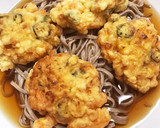 オクラとコーン海老のかき揚げ蕎麦作り方7写真