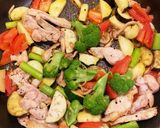 夏野菜とチキンのトマトチーズ炒め作り方5写真
