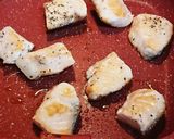 サーモン塩胡椒焼き with 柚子味噌作り方2写真