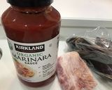 ベーコンとナスのトマトパスタ　コストコ作り方1写真