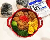 のっけ弁当(唐揚げ)次男弁当作り方1写真