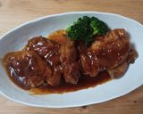 簡単でプチ贅沢。鶏もも肉のBBQソース煮作り方6写真