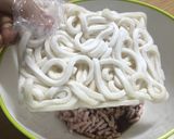 レンチン5分！冷凍ひき肉で満腹うどん！作り方2写真