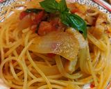 摘みたてバジルとトマトソースパスタ作り方7写真