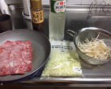 アンガスビーフともやし炒め!(^^)!作り方1写真