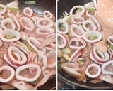 簡単♡イカと長葱のチリマヨ炒め作り方3写真