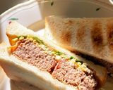 ハンバーグサンド〜お一人様朝食〜作り方4写真