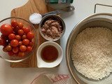 ツナとトマトの炊き込みご飯♡包丁いらず