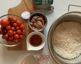 ツナとトマトの炊き込みご飯♡包丁いらず作り方1写真