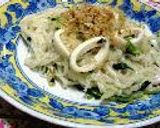 秋田名産、魚塩汁（しょっつる）の稲庭焼きうどん作り方9写真