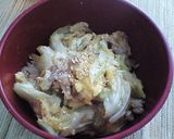 超簡単☆豚キャベツ丼作り方4写真