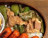 自分弁当・豚肉とピーマンのみそ炒め作り方1写真