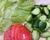 レタスとトマトときゅうりのやみつきサラダ作り方1写真