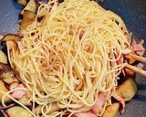 ☆秋茄子ときのこ、ベーコンの和風パスタ☆作り方4写真