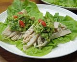 サラダチキンとワカモレのサンチュ巻き作り方5写真