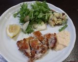 パリパリ皮のチキン+焼きナス作り方5写真