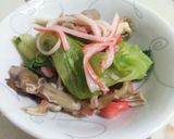 包丁いらず☆レタスと舞茸のレンジ蒸し作り方3写真