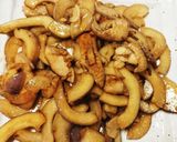 あけびと鶏皮のにんにく炒め作り方5写真