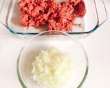 牛挽肉100% チーズインハンバーグ作り方1写真