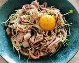 糖質制限᯽長い食材で麺気分᯽海鮮ぺぺたま作り方5写真