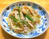 モヤシとキュウリに温泉卵◎簡単豚ロース丼作り方5写真