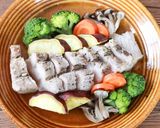 脂おとして♪蒸し豚バラ肉のさつまいも添え作り方7写真