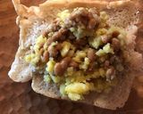 納豆とじゃがいものトースト（カレー風味）作り方2写真