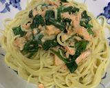 鮭とほうれん草のクリームパスタ作り方5写真