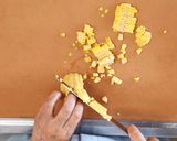 夏の蒸しケーキ～とうもろこしとこまつな～作り方2写真