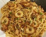 納豆と鶏ひき肉　カリカリスパゲティ作り方9写真