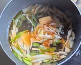 キノコと豆富・油揚げの味噌汁作り方5写真