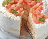 ブランデー香る*ふわっふわの白桃ケーキ作り方30写真
