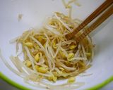 レンジで簡単！もやしの肉みそ掛け作り方1写真