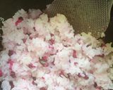 ピンク♡しば漬け入りハム巻きおにぎり♬作り方5写真
